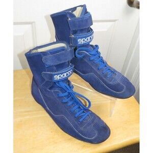 Men’s Sparco “The Race 2” Blue Suede Driving/Racing Shoes Size 8 Vintage 80s 41